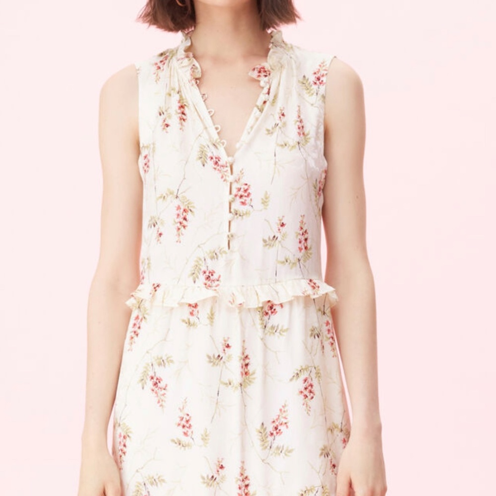 Rebecca Taylor Ivie Cream Silk Dress - Size 2